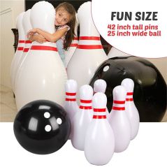 Novelty Educational Toys Giant Inflatable Bowling Set for Kids Outdoor Lawn Yard Game Ball 42 inch Tall pins 25 inch Wide Ball-Bowling