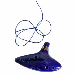 Ocarina Classical Blue 12 Holes Ocarina Alto C Music Instrument Bright Glaze Pottery Woodwind Instrument Dropshipping Hot- Musical Instruments