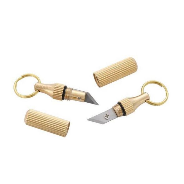 1PC Brass Capsule Mini Knife Multifunctional EDC Tools Portable Key Chains Outdoor Survival Emergency Mini Pocket Cutting Tool-Camping & Hiking